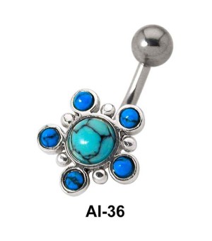 Multiple Stone Belly Piercing AI-36