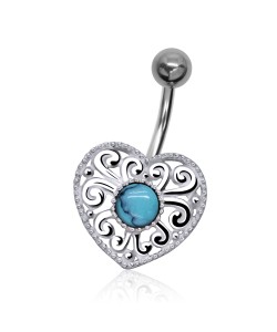 Heart Stone Belly Filigree Piercing AI-52