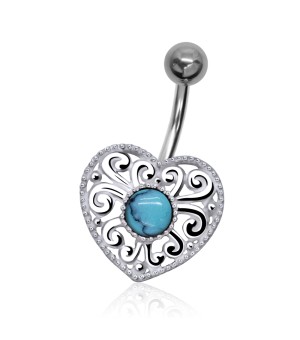 Heart Stone Belly Filigree Piercing AI-52