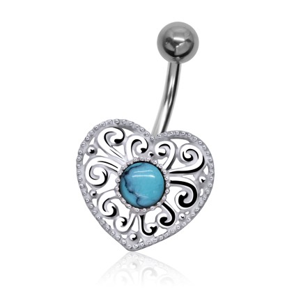 Heart Stone Belly Filigree Piercing AI-52