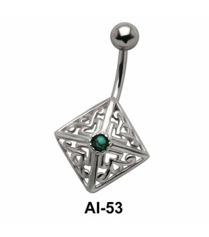 Diamond Shaped Belly Filigree Piercing AI-53