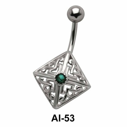 Diamond Shaped Belly Filigree Piercing AI-53