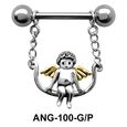 Swinging Fairy Shaped Nipple Piercing ANG-100 