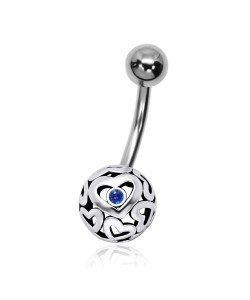 Hollow Heart Ball Shaped Belly Piercing APB-159