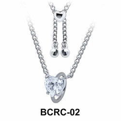Heart CZ Closure Rings Belly Piercing Chains BCRC-02