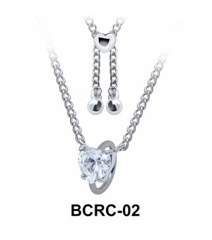 Heart CZ Closure Rings Belly Piercing Chains BCRC-02