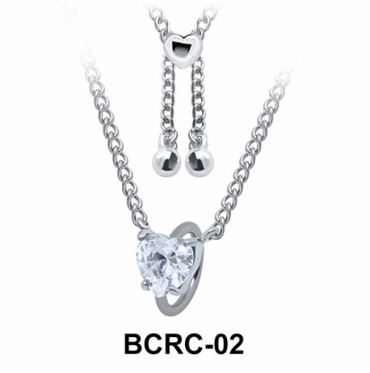 Heart CZ Closure Rings Belly Piercing Chains BCRC-02