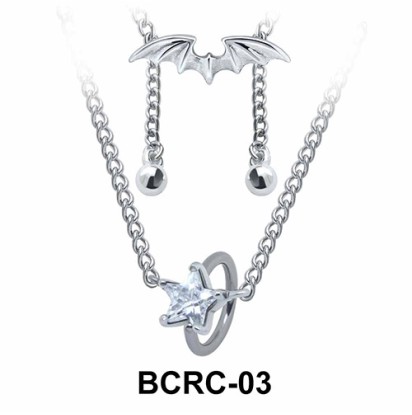 Star CZ Closure Rings Belly Piercing Chains BCRC-03