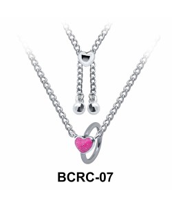 Enamel Heart Closure Rings Belly Piercing Chains BCRC-07