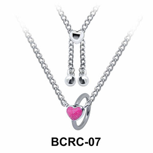 Enamel Heart Closure Rings Belly Piercing Chains BCRC-07