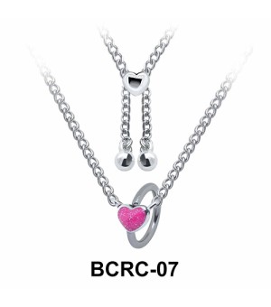 Enamel Heart Closure Rings Belly Piercing Chains BCRC-07