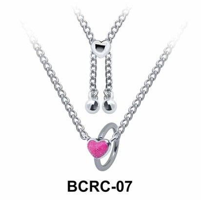 Enamel Heart Closure Rings Belly Piercing Chains BCRC-07