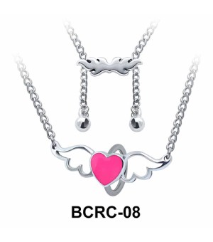 Heart Wings Closure Rings Belly Piercing Chains BCRC-08