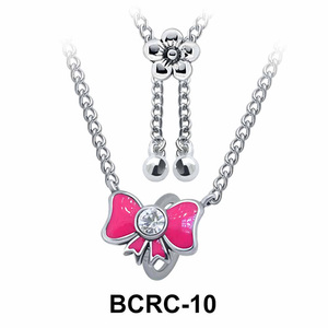 Enamel Bow Closure Rings Belly Piercing Chains BCRC-10