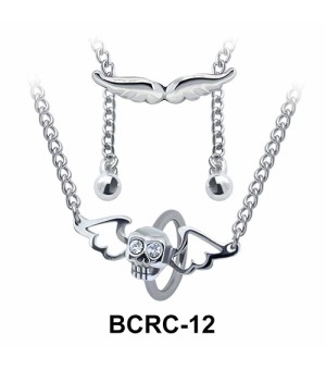 Skull Wings Closure Rings Belly Piercing Chains BCRC-12