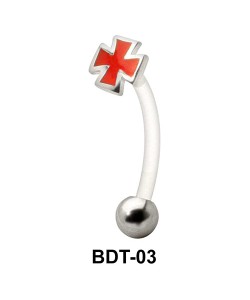 Orange Cross Shaped Belly Piercing BDT-03