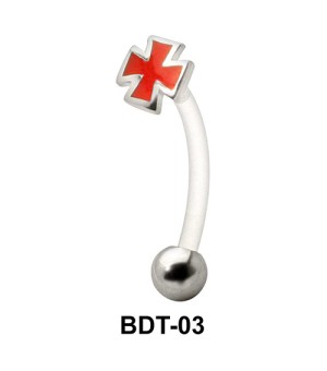 Orange Cross Shaped Belly Piercing BDT-03