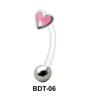 Enameled Heart Belly Touch BDT-06