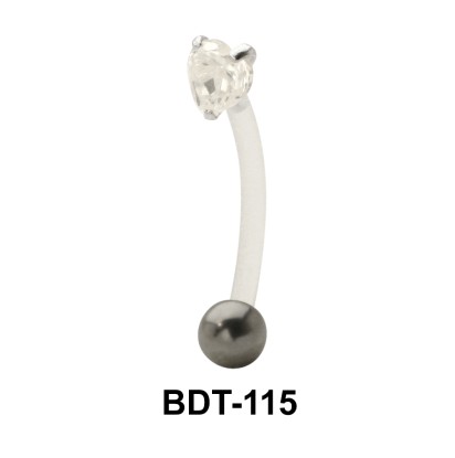 Heart Stone Encrusted Belly Touch BDT-115