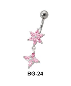 Star Shaped Pink Belly Piercing BG-24