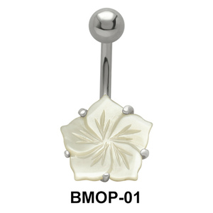 Flower Shaped Belly Pearl Piercing BMOP-01