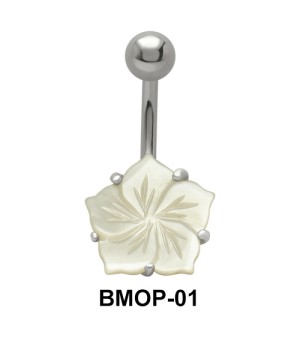 Flower Shaped Belly Pearl Piercing BMOP-01