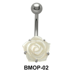 White Rose Pearl Belly Piercing BMOP-02