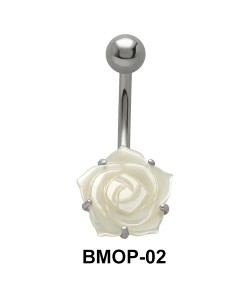 White Rose Pearl Belly Piercing BMOP-02