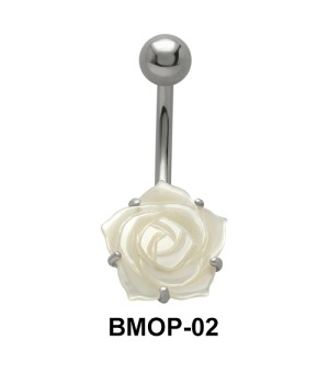 White Rose Pearl Belly Piercing BMOP-02