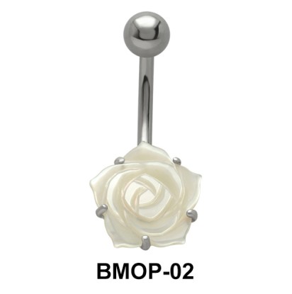 White Rose Pearl Belly Piercing BMOP-02