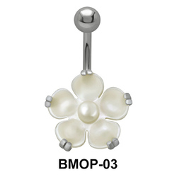 Pearly Flower Belly Piercing BMOP-03