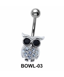 Owl Shaped Belly Piercing BOWL-03 