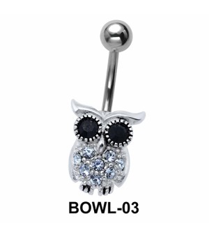 Owl Shaped Belly Piercing BOWL-03 