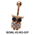 Owl Shaped Belly Piercing BOWL-03 