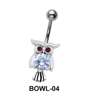 Owl Shaped Belly Piercing BOWL-04