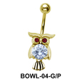 Owl Shaped Belly Piercing BOWL-04