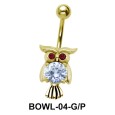 Owl Shaped Belly Piercing BOWL-04