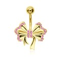 Amazing Stone Studded Bow Belly Piercing BP-1004