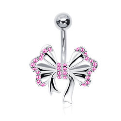 Amazing Stone Studded Bow Belly Piercing BP-1004