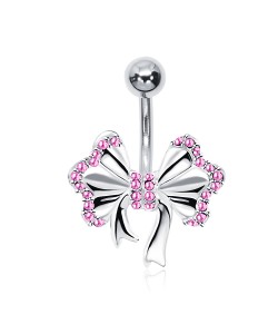 Amazing Stone Studded Bow Belly Piercing BP-1004