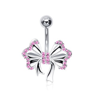 Amazing Stone Studded Bow Belly Piercing BP-1004