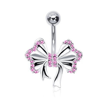 Amazing Stone Studded Bow Belly Piercing BP-1004