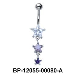 Stone Set with Stars Belly Piercing BP-12055-00080A