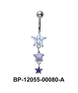 Stone Set with Stars Belly Piercing BP-12055-00080A