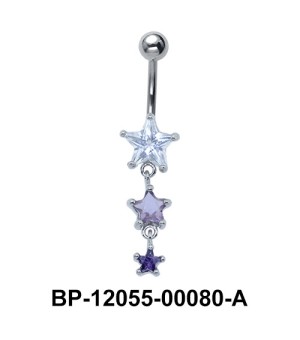 Stone Set with Stars Belly Piercing BP-12055-00080A