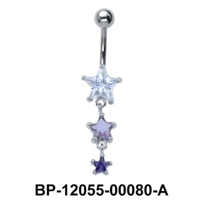 Stone Set with Stars Belly Piercing BP-12055-00080A