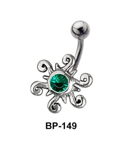 Attractive Multistone Flower Belly Piercing BP-149