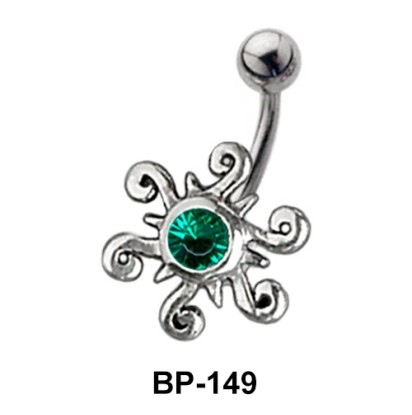 Attractive Multistone Flower Belly Piercing BP-149