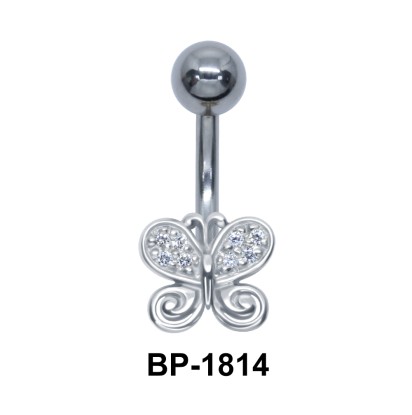 Butterfly CZ Stone Belly Piercing BP-1814