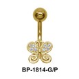 Butterfly CZ Stone Belly Piercing BP-1814